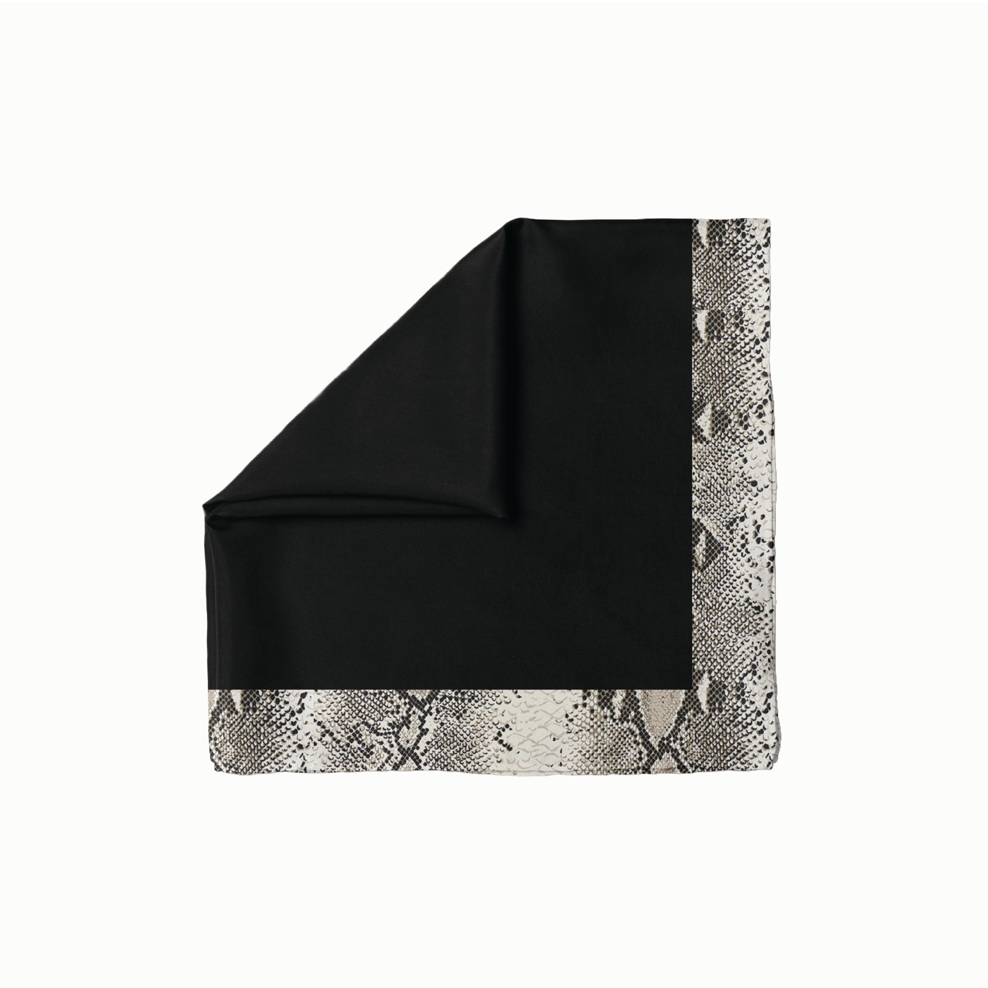 Black With Snakeskin Border Head Scarf
