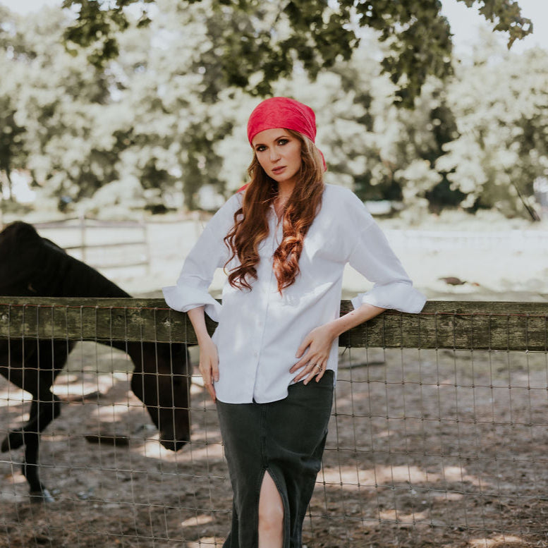 Cherry Snakeskin Head Scarf