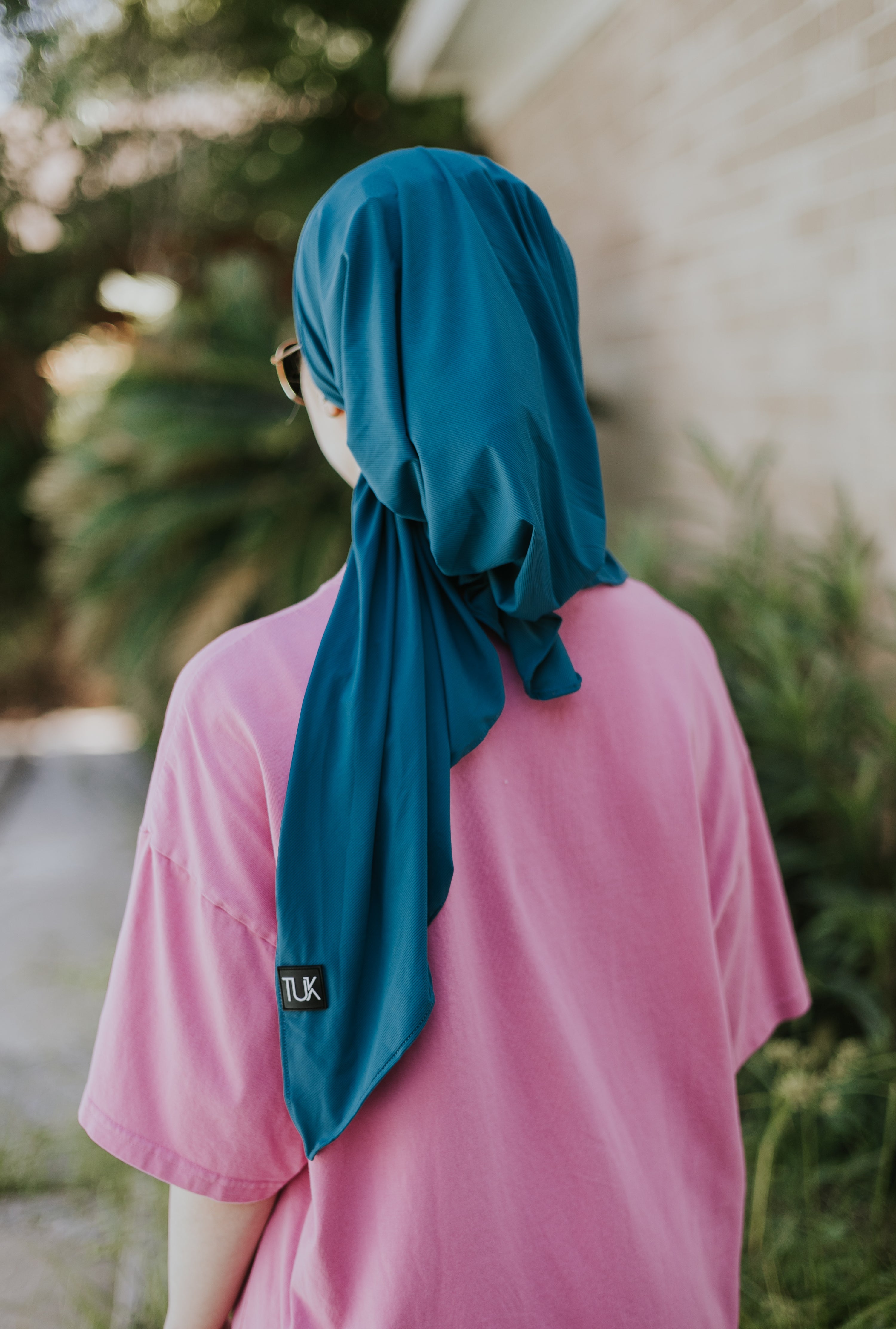Turquoise Dri Fit Ribbed (with velvet+silicone strong grip band and drifit dust bag) Head Scarf