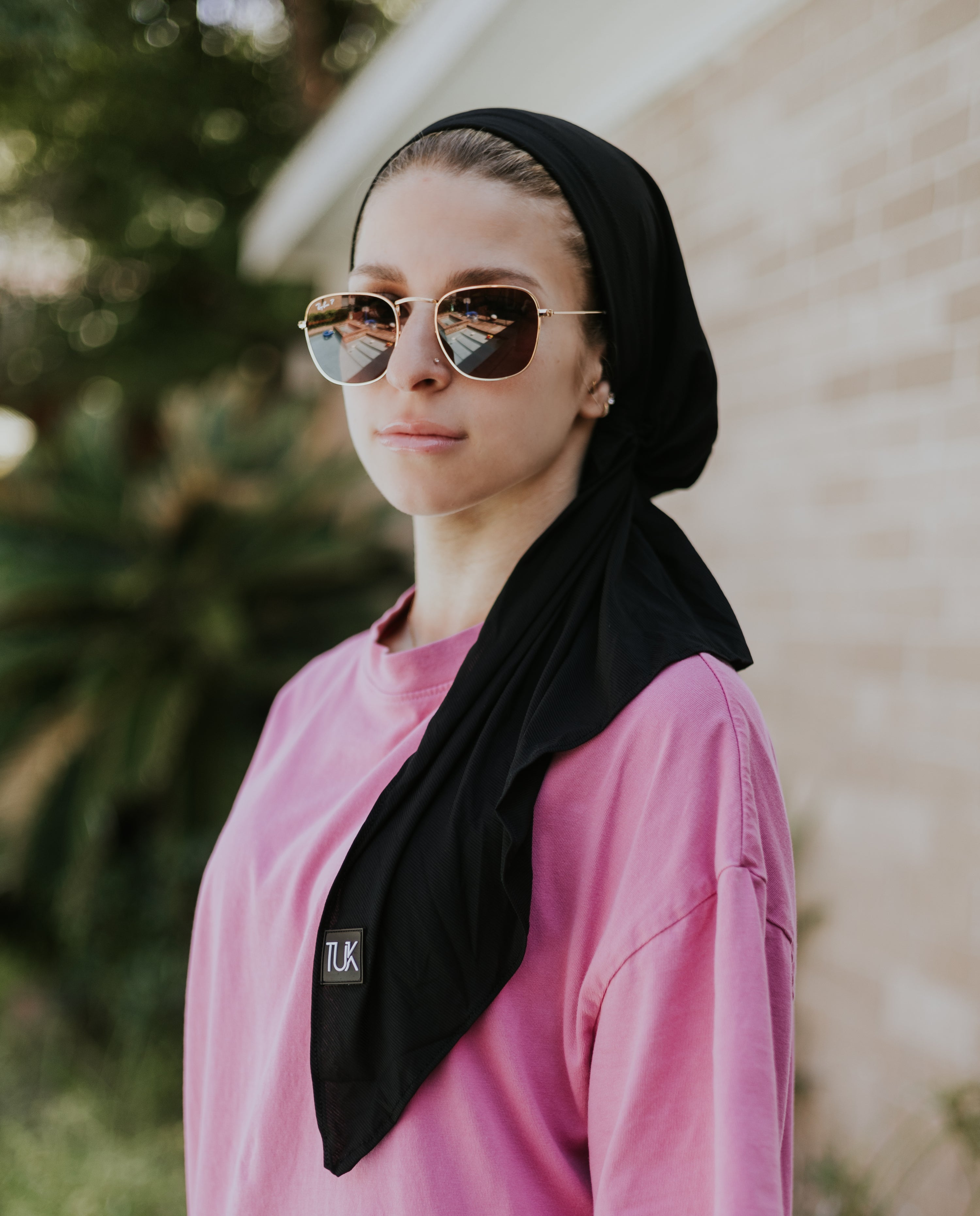 Black Dri Fit Ribbed (with velvet+silicone strong grip band and drifit dust bag) Head Scarf