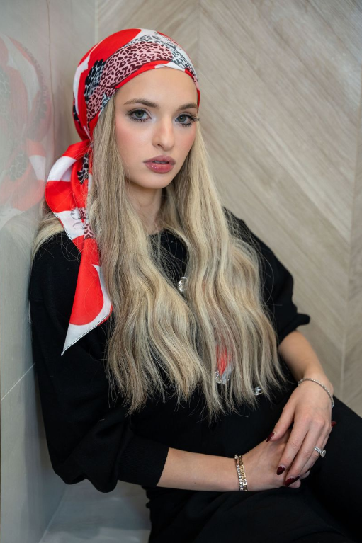 Camellias and Claws Head Scarf