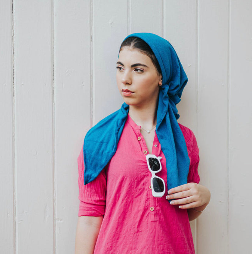 Royal Blue Terry Pre Tie Adjustable