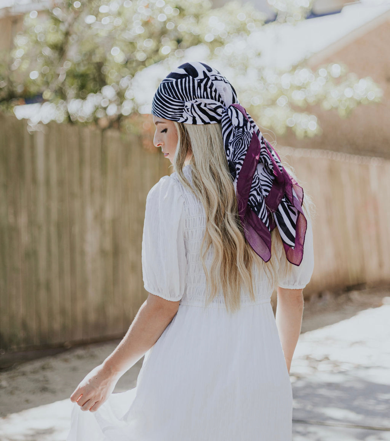 Safari With Wine Border Head Scarf