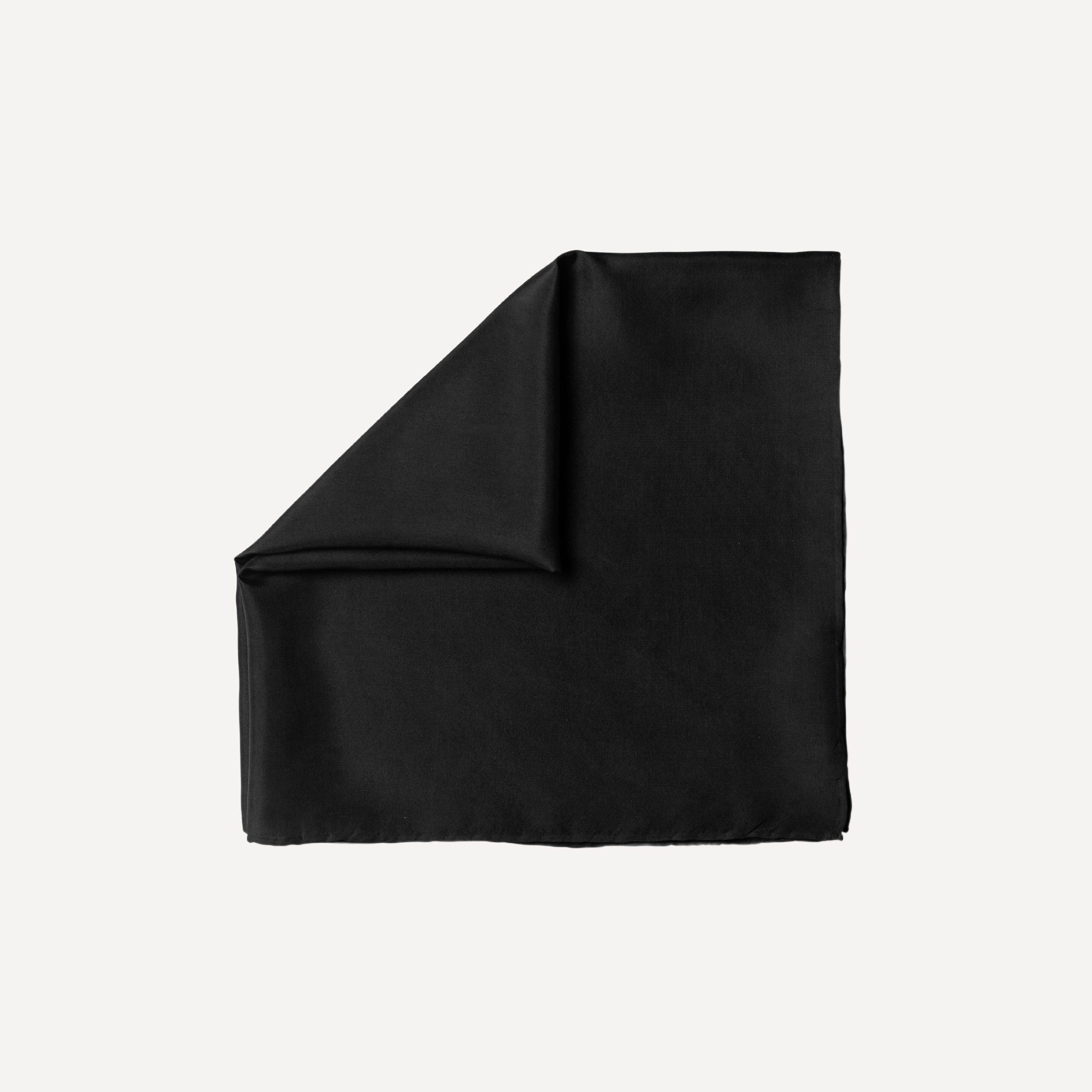 Black Solid Head Scarf by TUK in a rich black shade with a smooth drape, lightweight feel, and timeless minimalist style.