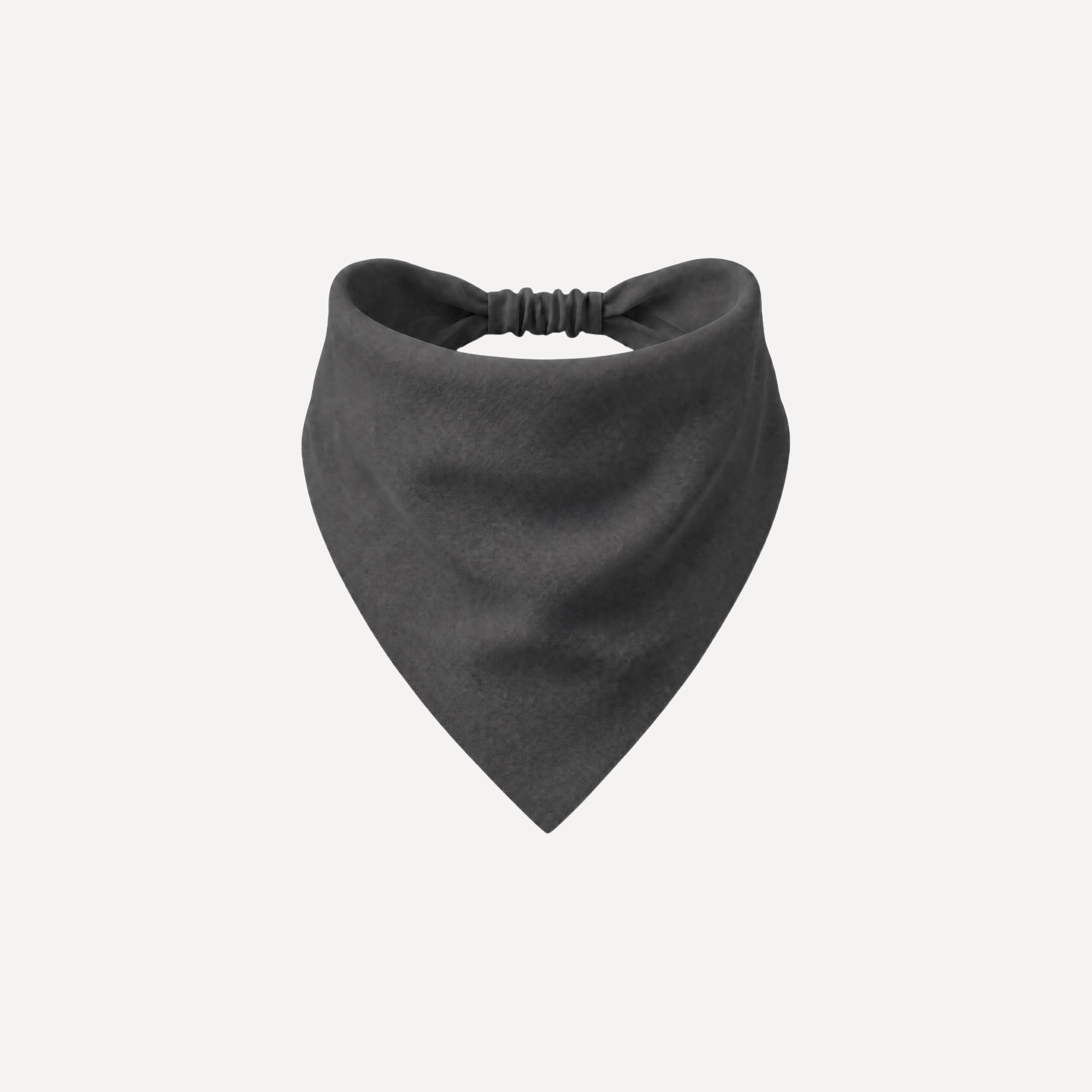 Charcoal Solid Headband Bandana by TUK featuring a charcoal gray solid design with elastic back for a secure fit.