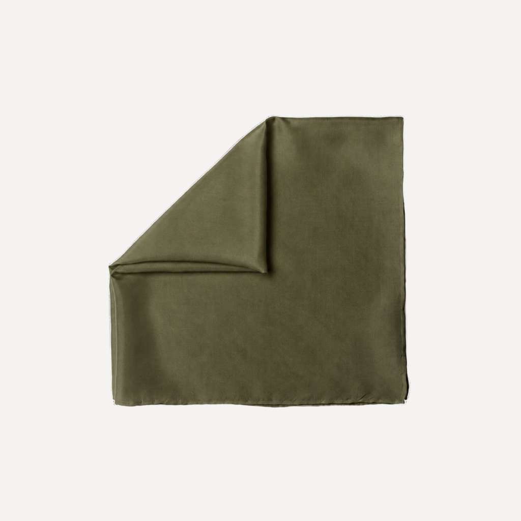 Deep Olive Solid Head Scarf by TUK in a rich olive green shade with a smooth drape and minimalist solid design for versatile styling.
