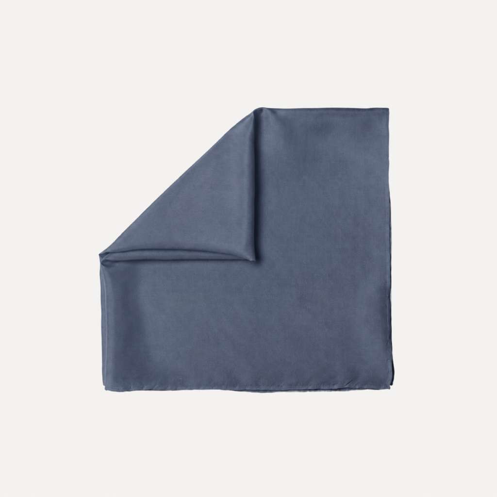 Dusty Blue Solid Head Scarf by TUK in a soft, lightweight fabric with a smooth drape and elegant solid blue finish.