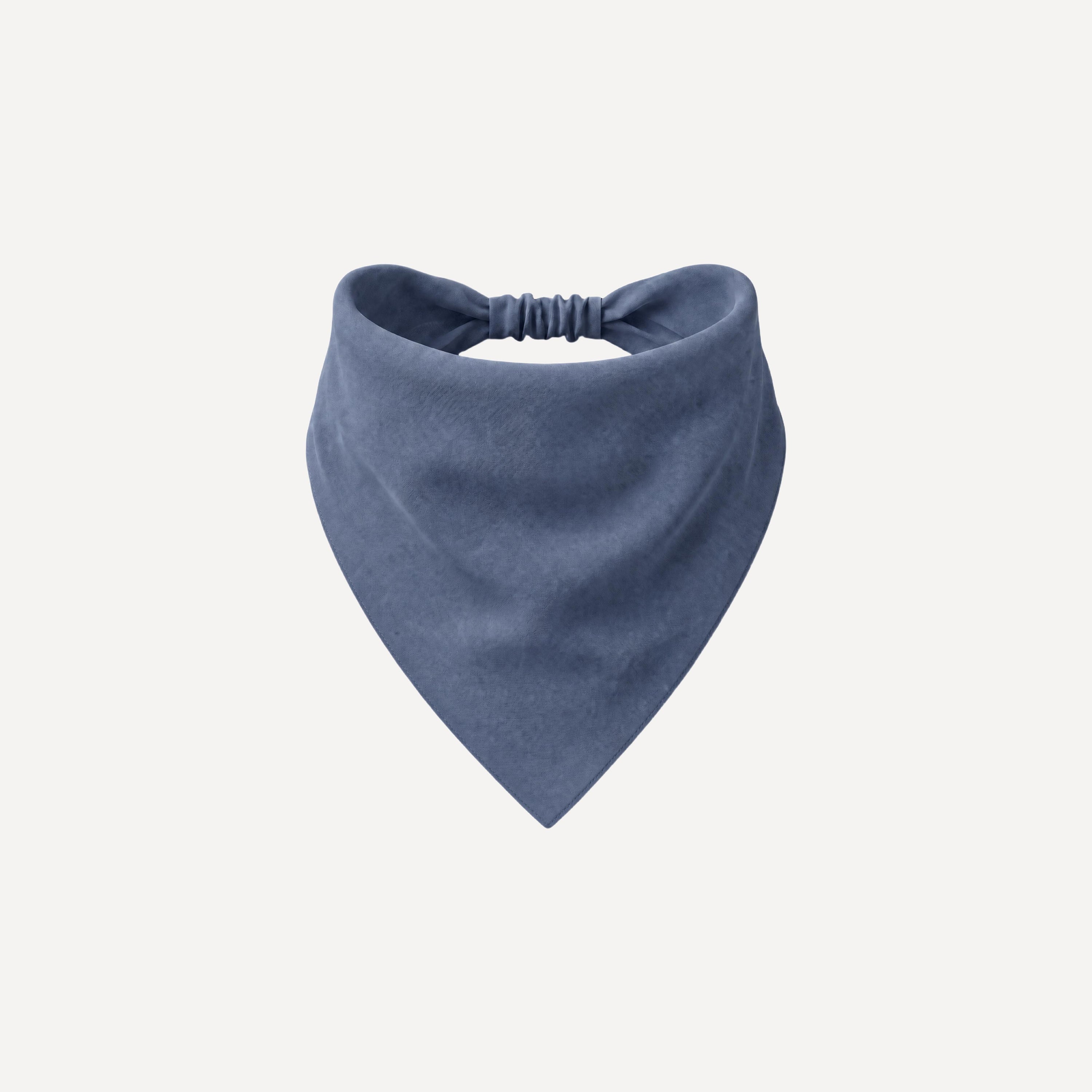 Dusty Blue Solid Headband Bandana by TUK featuring a soft blue fabric, triangular bandana design, and elastic back fit.