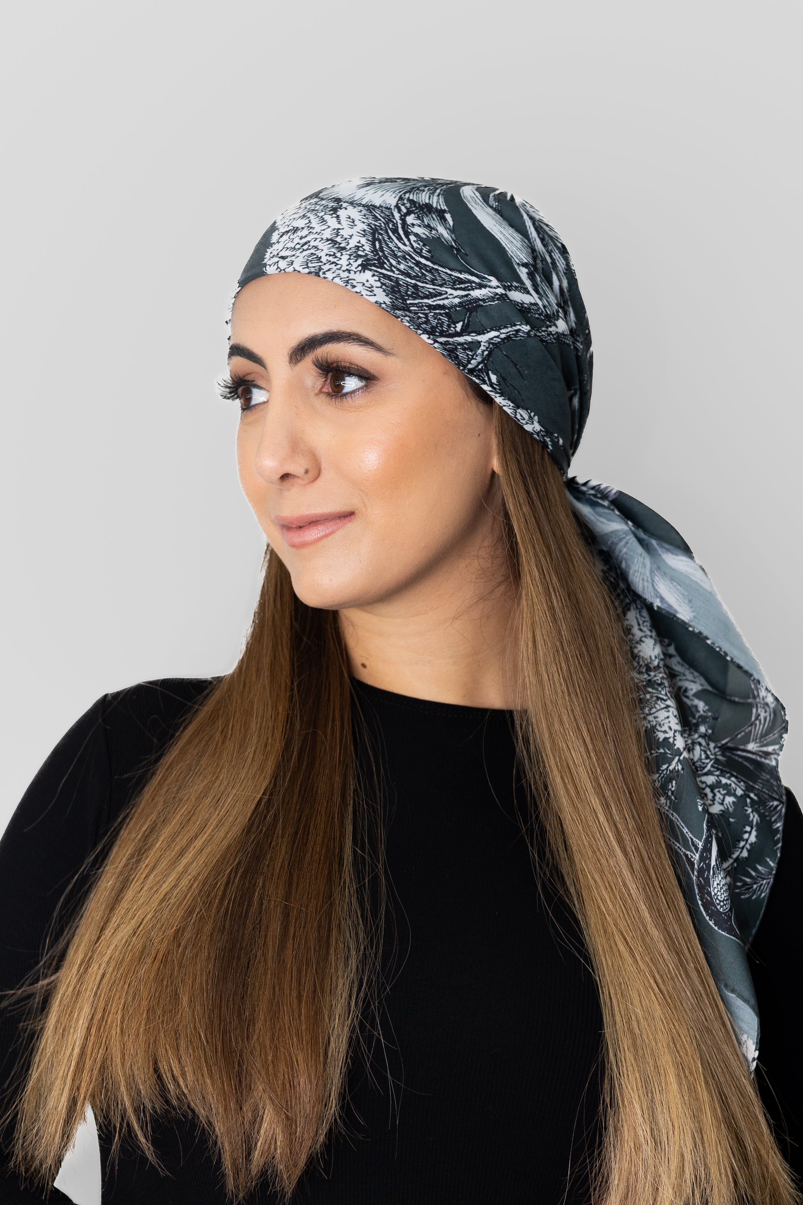 Winter Toile Head Scarf