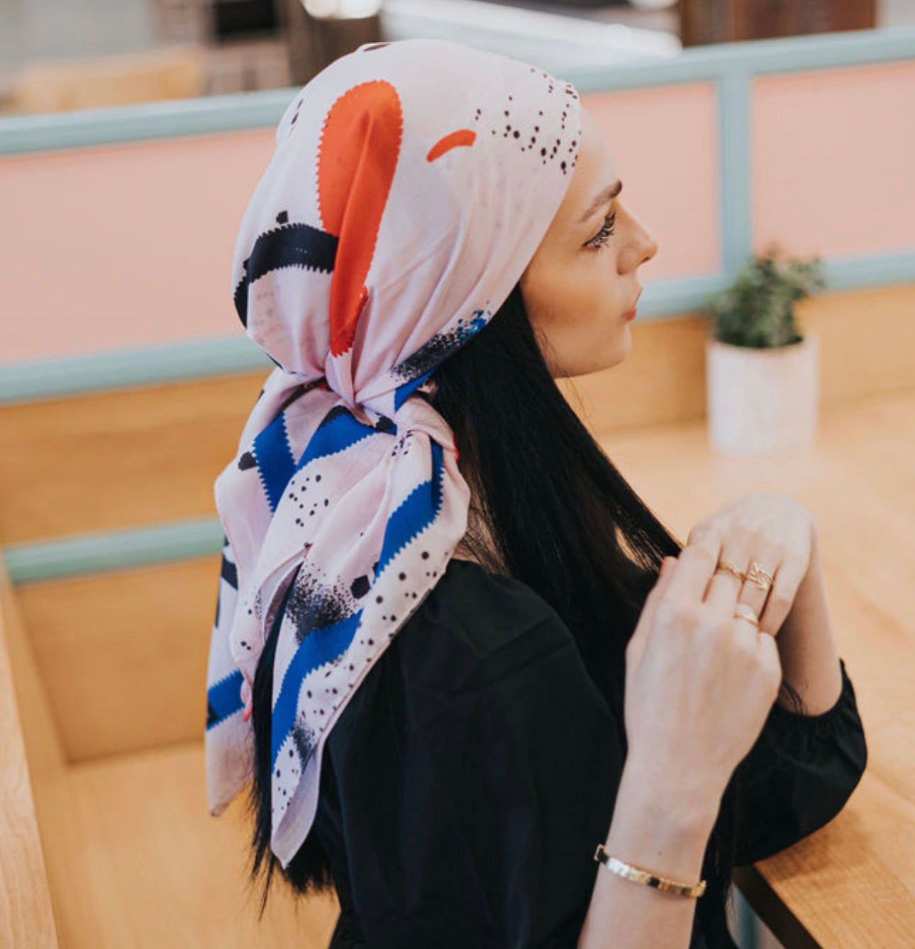 Graphite Art Head Scarf