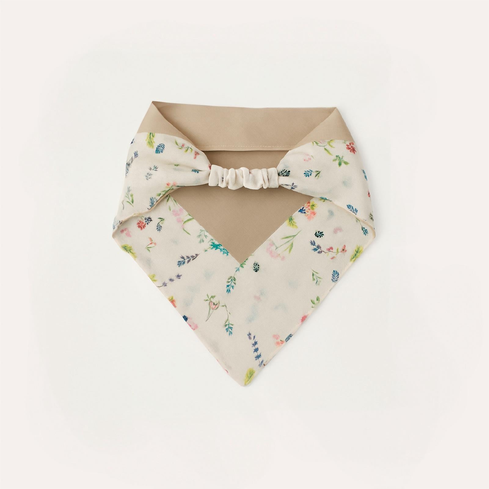 Framed in Florals Beige Headband Bandana