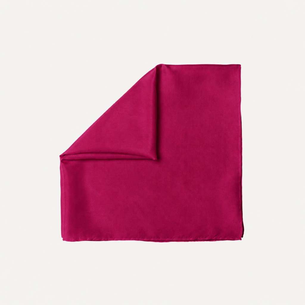 Fuchsia Solid Head Scarf by TUK in vibrant pink with a smooth silky finish, elegant square design for versatile styling.