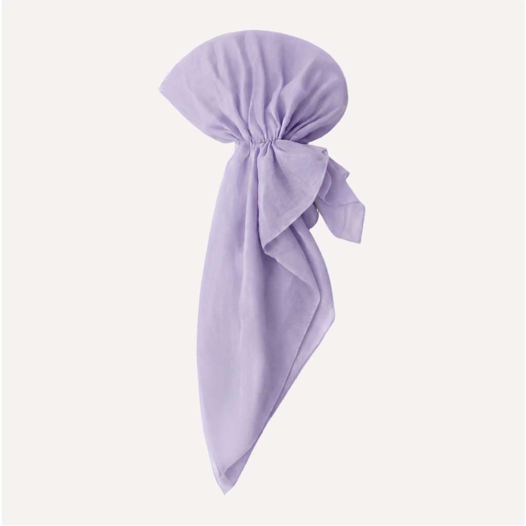 Lavender Solid Head Scarf by Tie Ur Knot in a pre-tied style, featuring a soft lavender hue and elegant flowing drape.