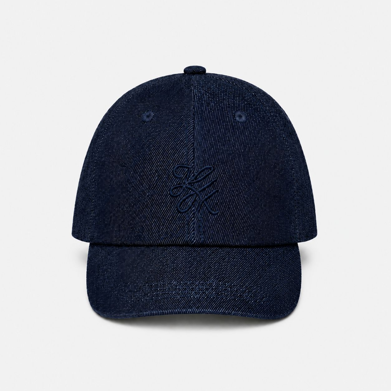 Medium Wash Denim Cap by TUK in classic blue denim with tonal embroidered logo, curved brim, and timeless everyday style.