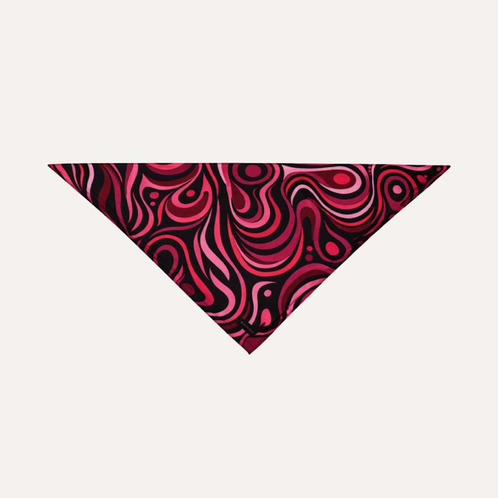 Pink and black psychedelic swirl silk headscarf by Tie Ur Knot, Mind Over Matter design, bold abstract fashion accessory.