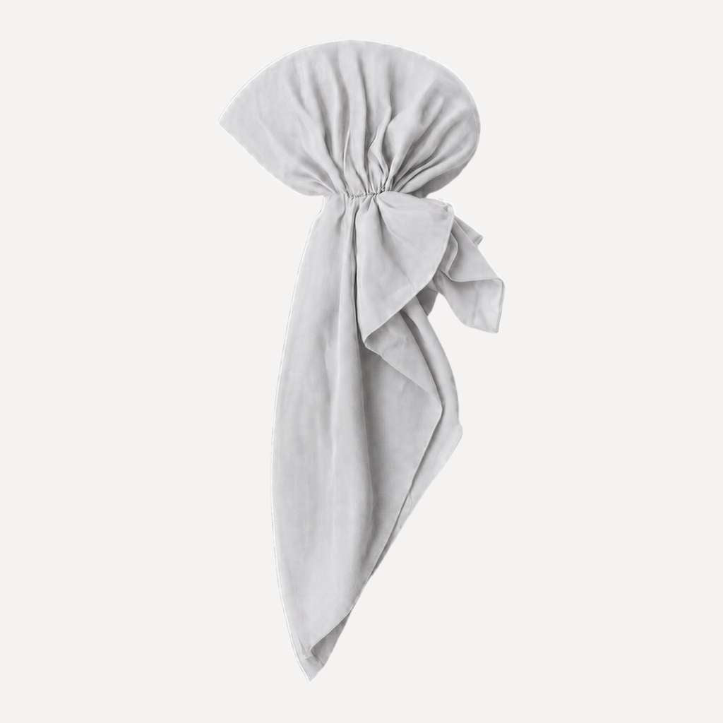 Pale Gray Solid Head Scarf by Tie Ur Knot styled in a pre-tied wrap, featuring a soft gray hue and elegant drape.