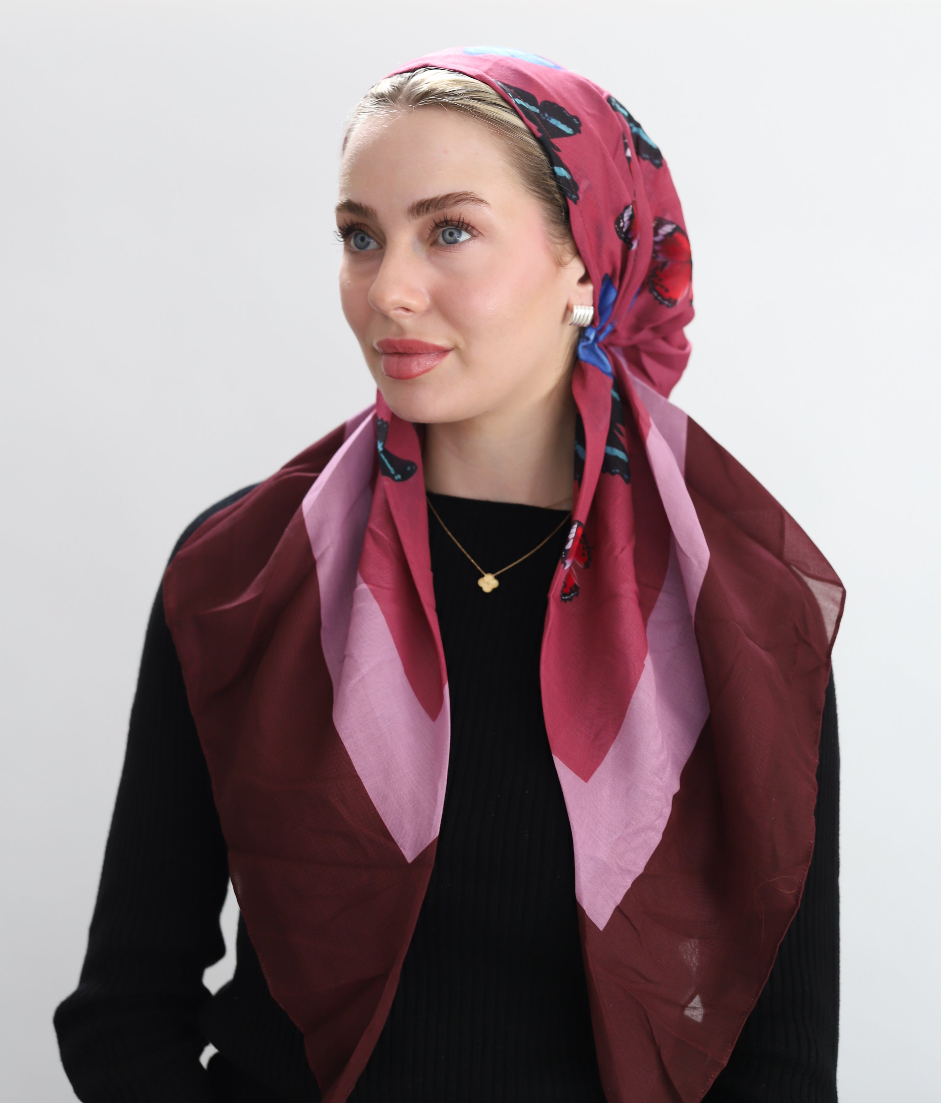 Pattern Pending Pre Tied Head Scarf