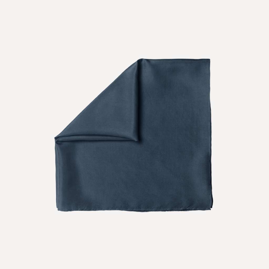 TUK Slate Blue Solid Head Scarf in a muted blue shade, featuring a smooth drape, minimalist design, and elegant finish.