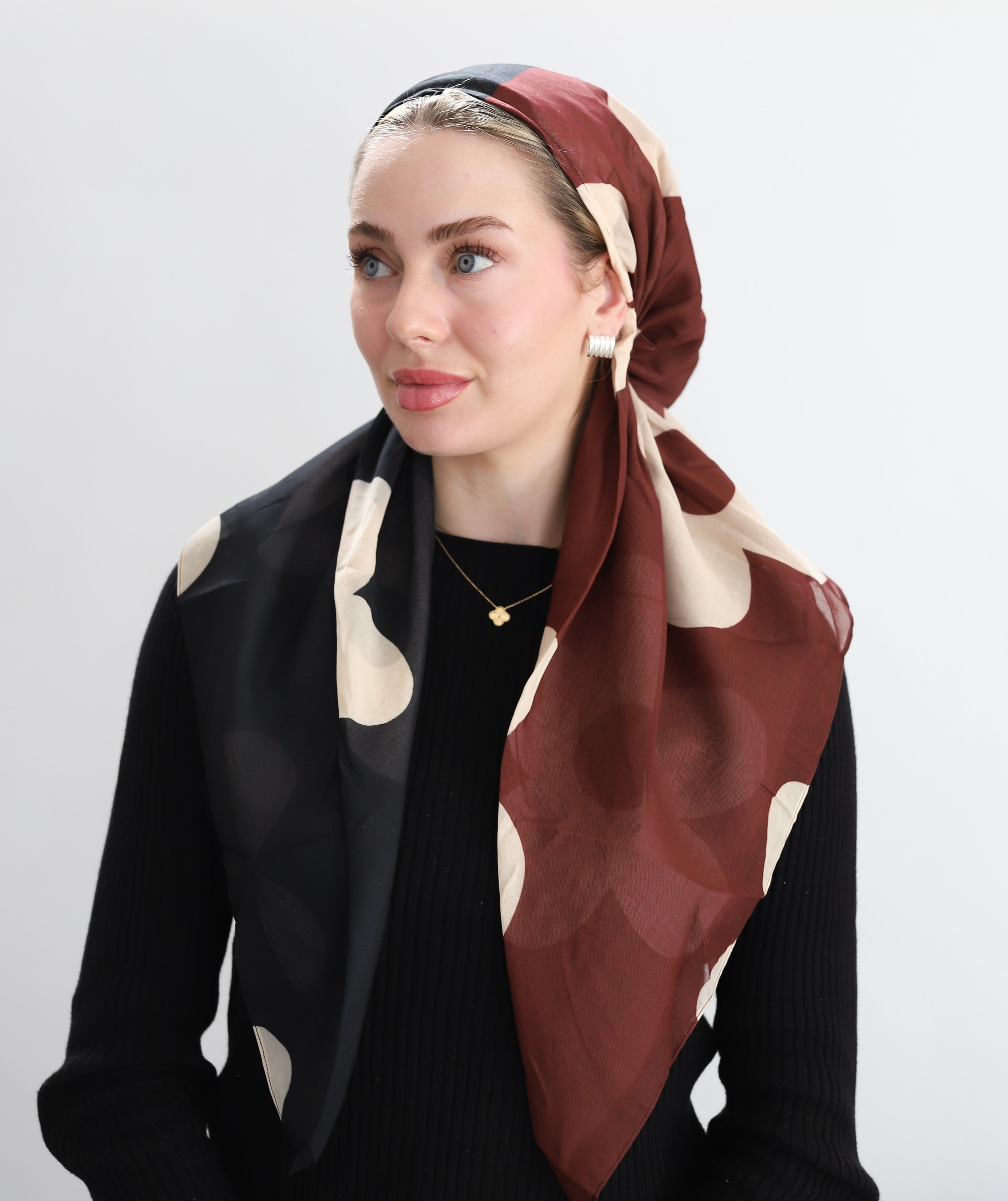 Two Tone Pre-Tied Head Scarf