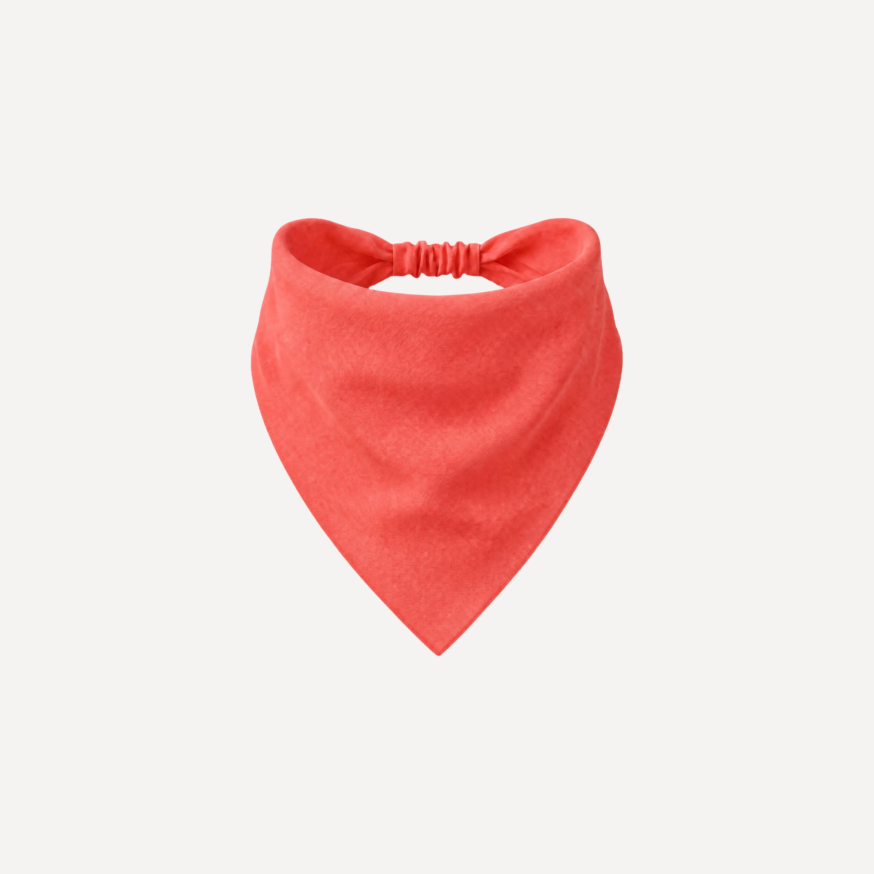 Warm Coral Solid Headband Bandana by TUK featuring vibrant coral fabric, elastic back, and comfortable all-day wear for women.