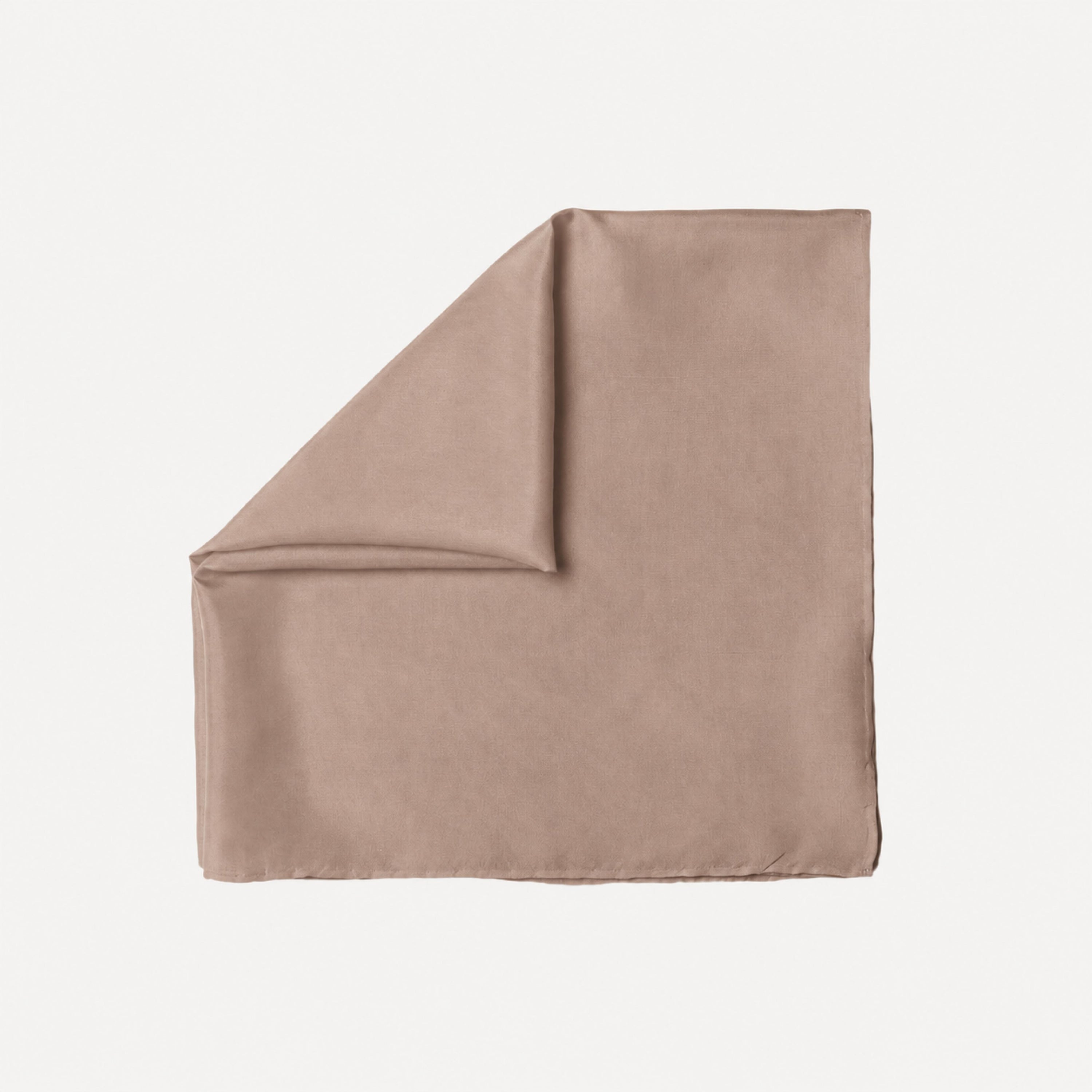 Warm Taupe Solid Head Scarf by TUK in a soft neutral taupe shade with a smooth drape and minimalist elegant design.