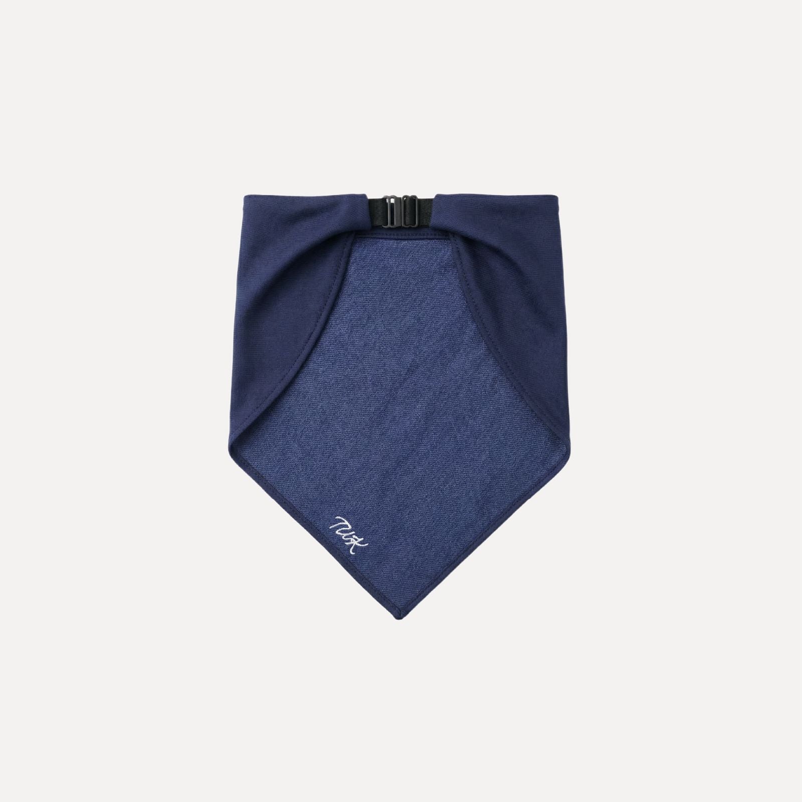 TUK Washed Indigo Denim Bandana back view featuring premium indigo denim fabric, adjustable buckle closure, and clean finish.