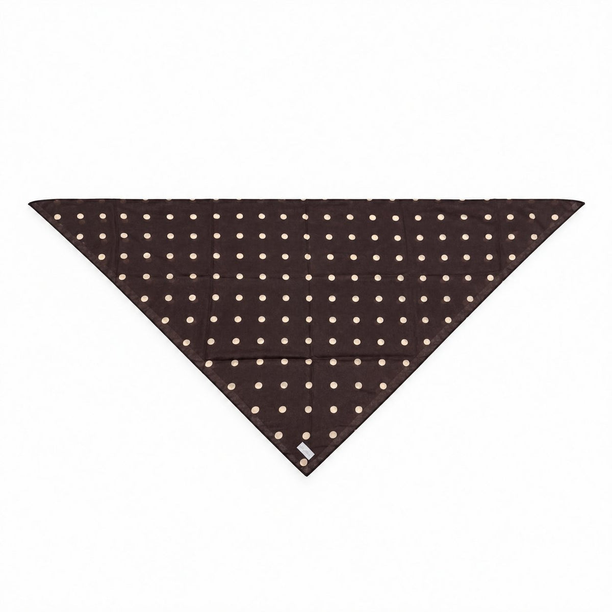 TUK Brown Study Head Scarf featuring a rich chocolate brown base with cream polka dots in a chic triangular scarf design.
