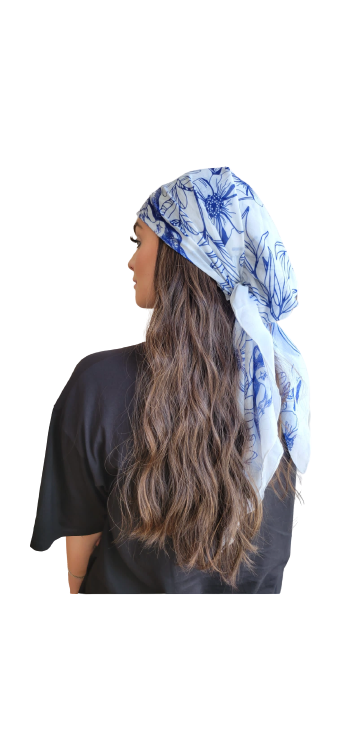 Vintage Toile Head Scarf