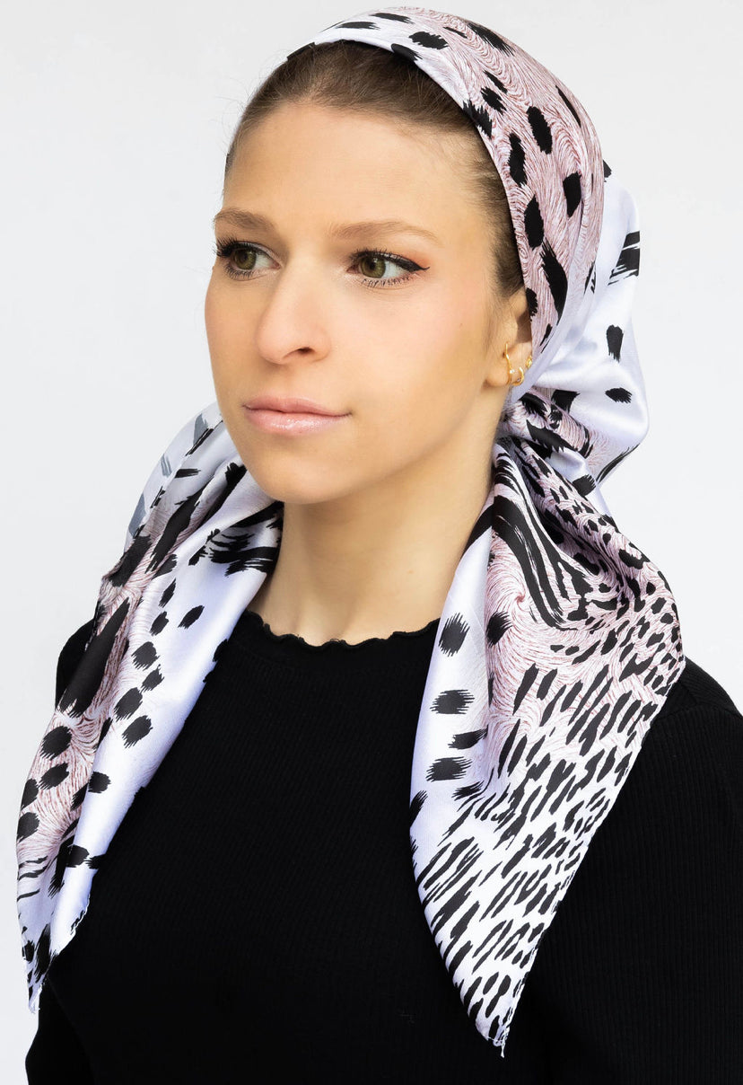 Abstract Leopard Head Scarf