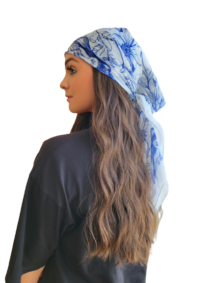 Vintage Toile Head Scarf